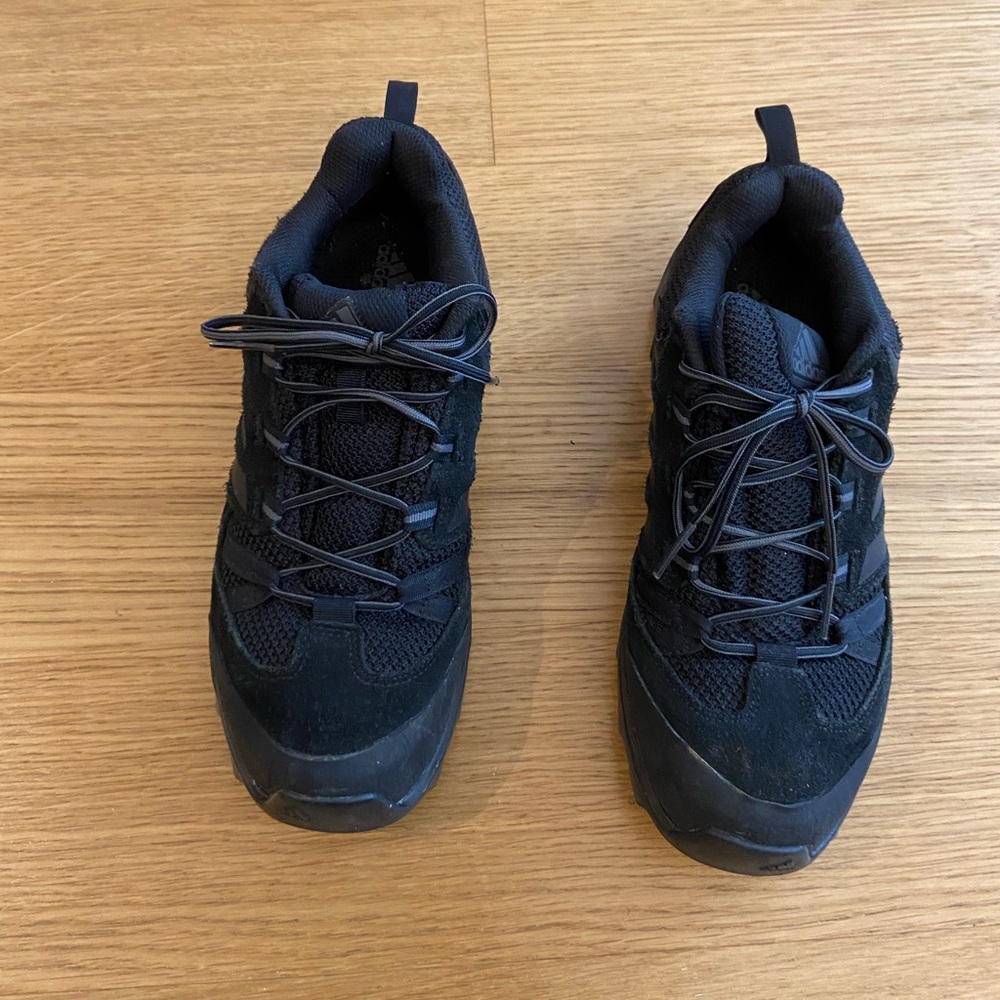 Black adidas hiking boots